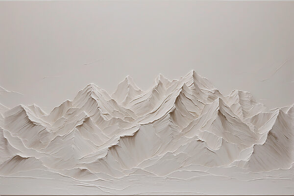 Une chaîne de montagnes blanche et enneigée Une chaîne de montagnes blanche et enneigée