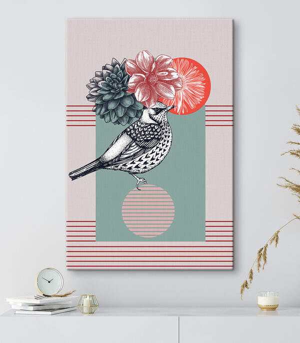 Un oiseau avec des fleurs sur la tête Un oiseau avec des fleurs sur la tête