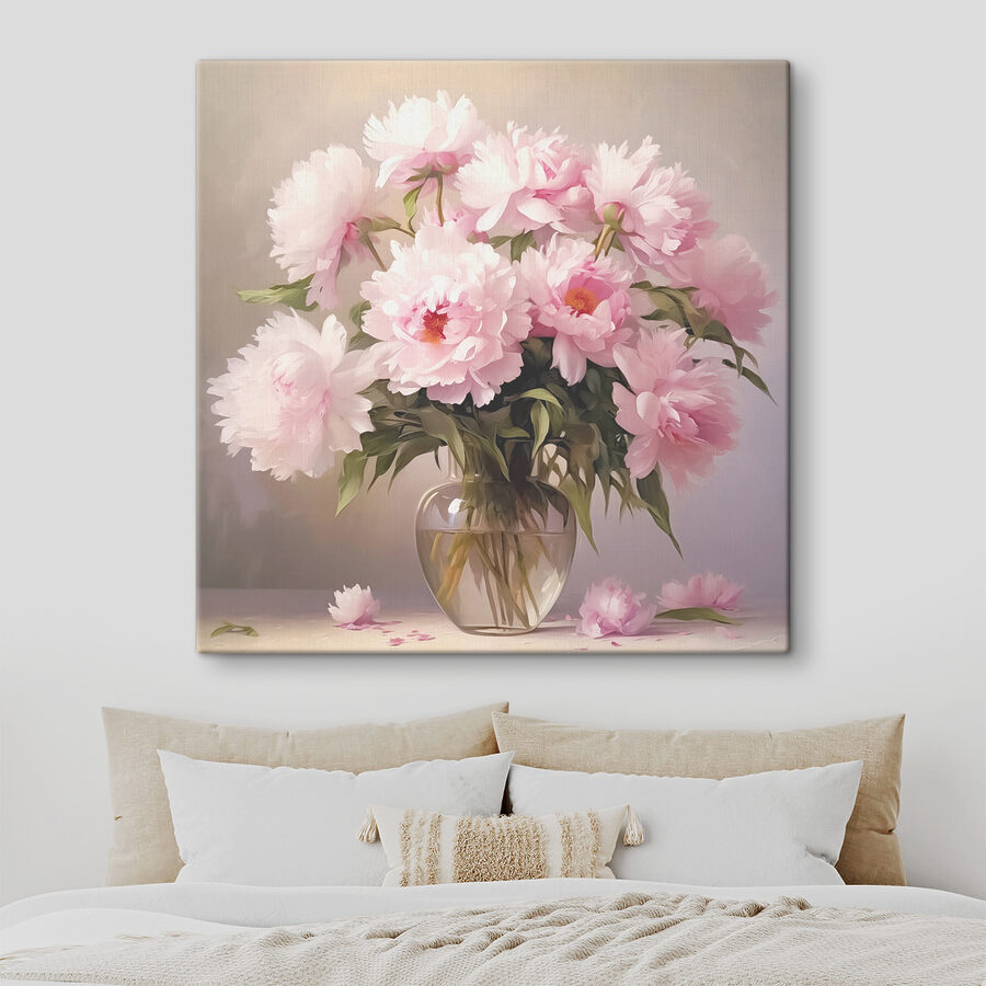 Un vase de fleurs roses