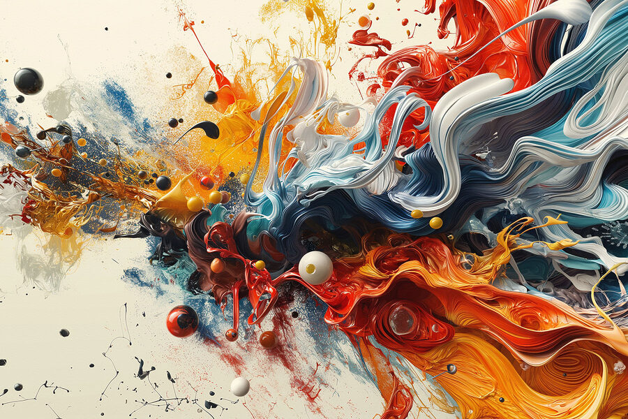 Une éclaboussure de peinture colorée