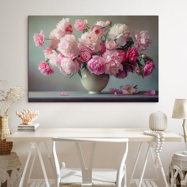 A vase of pink flowers A vase of pink flowers