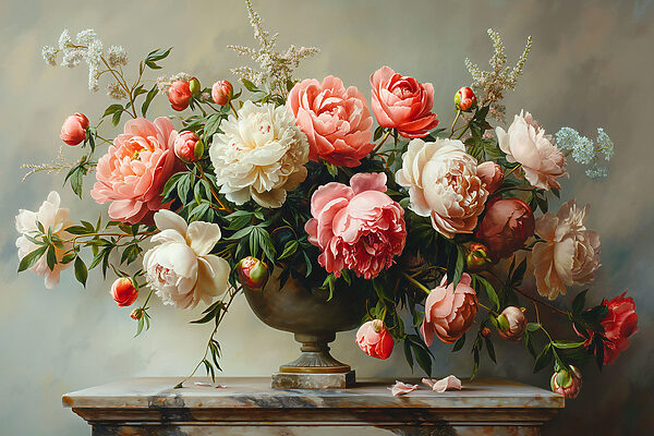 Un vase de fleurs roses et blanches Un vase de fleurs roses et blanches