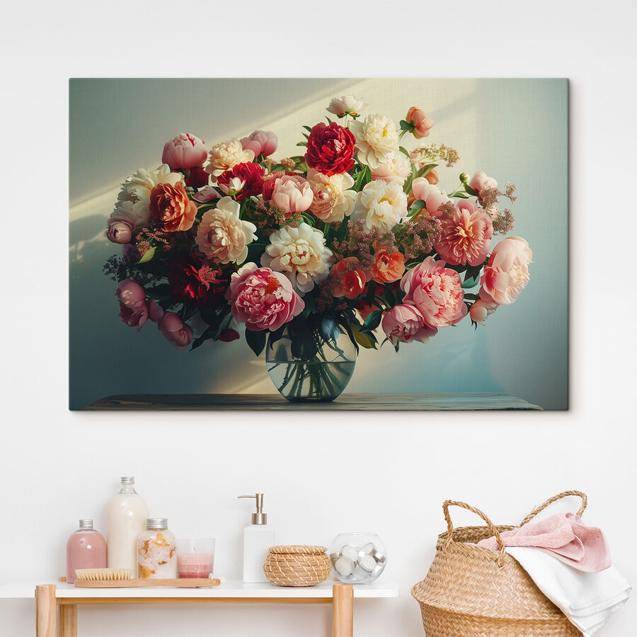 Un vase de fleurs sur une table Un vase de fleurs sur une table