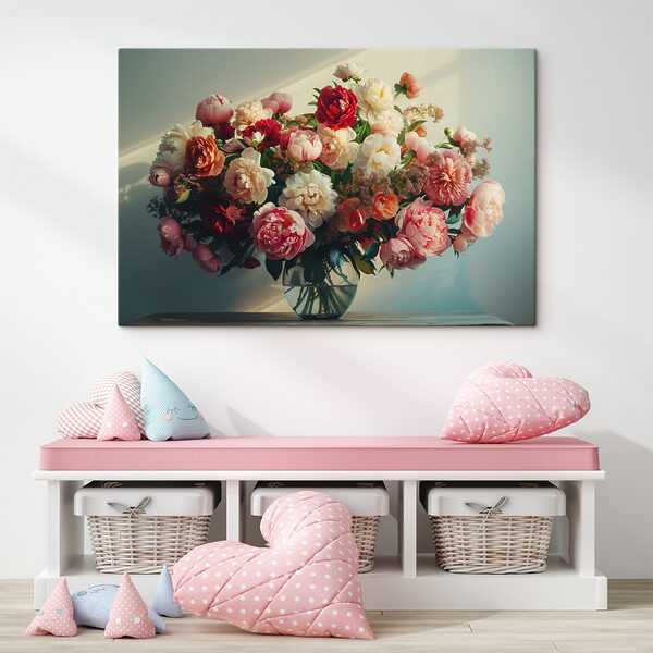 Un vase de fleurs sur une table Un vase de fleurs sur une table