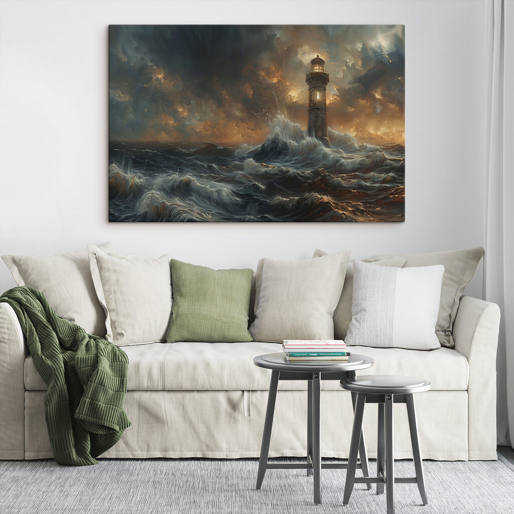 A lighthouse in the sea