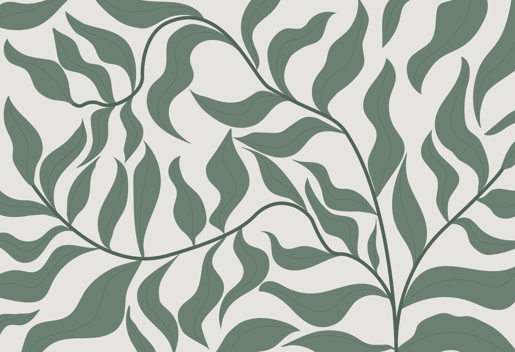 w00629p - Feuilles vertes sur fond blanc - tegory