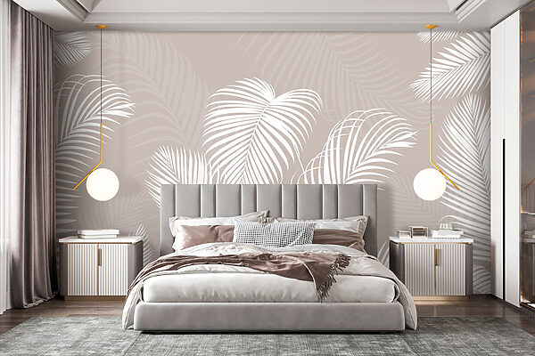 Feuilles blanches sur fond beige Feuilles blanches sur fond beige