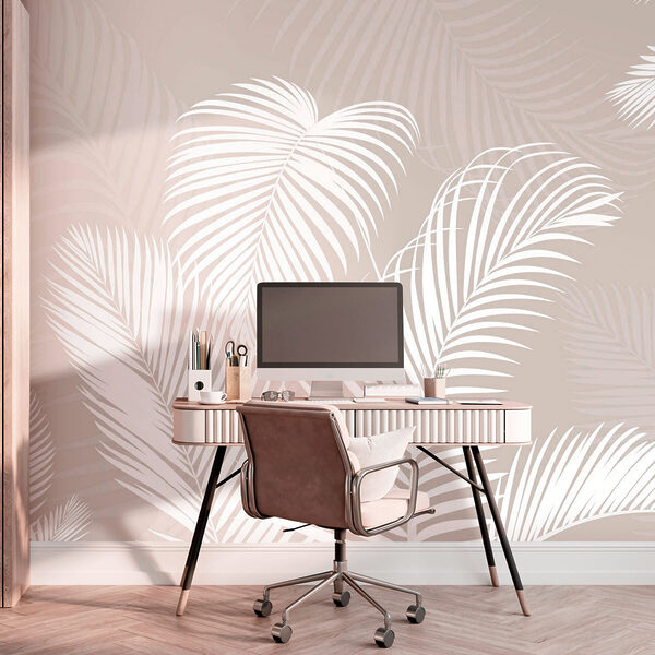 Feuilles blanches sur fond beige Feuilles blanches sur fond beige