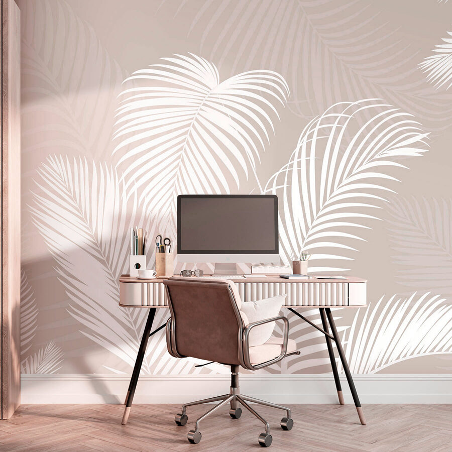 Feuilles blanches sur fond beige Feuilles blanches sur fond beige