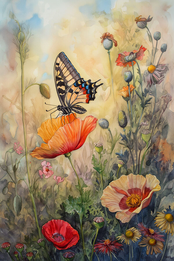 Un papillon sur une fleur Un papillon sur une fleur