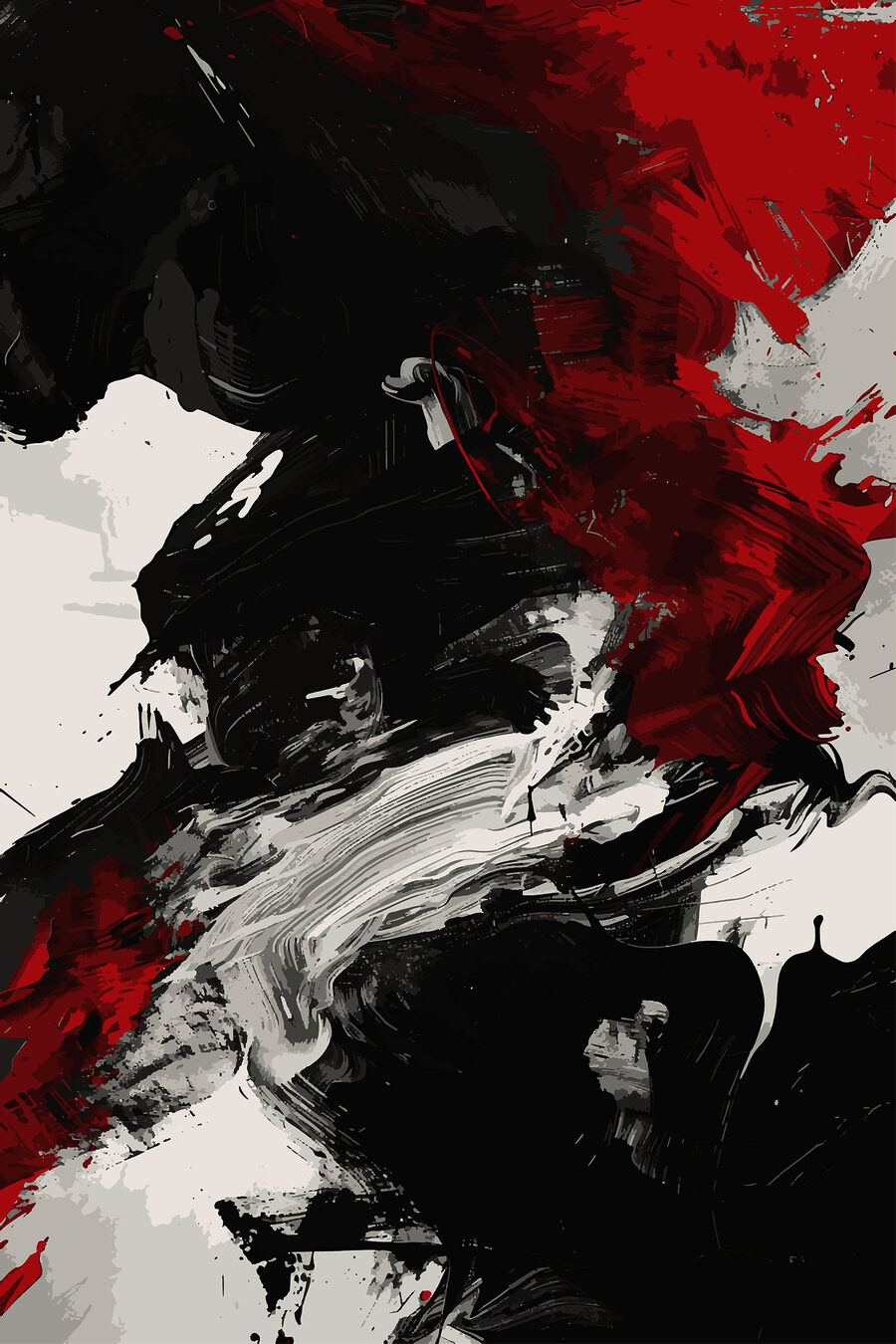 Une peinture noire et rouge Une peinture noire et rouge