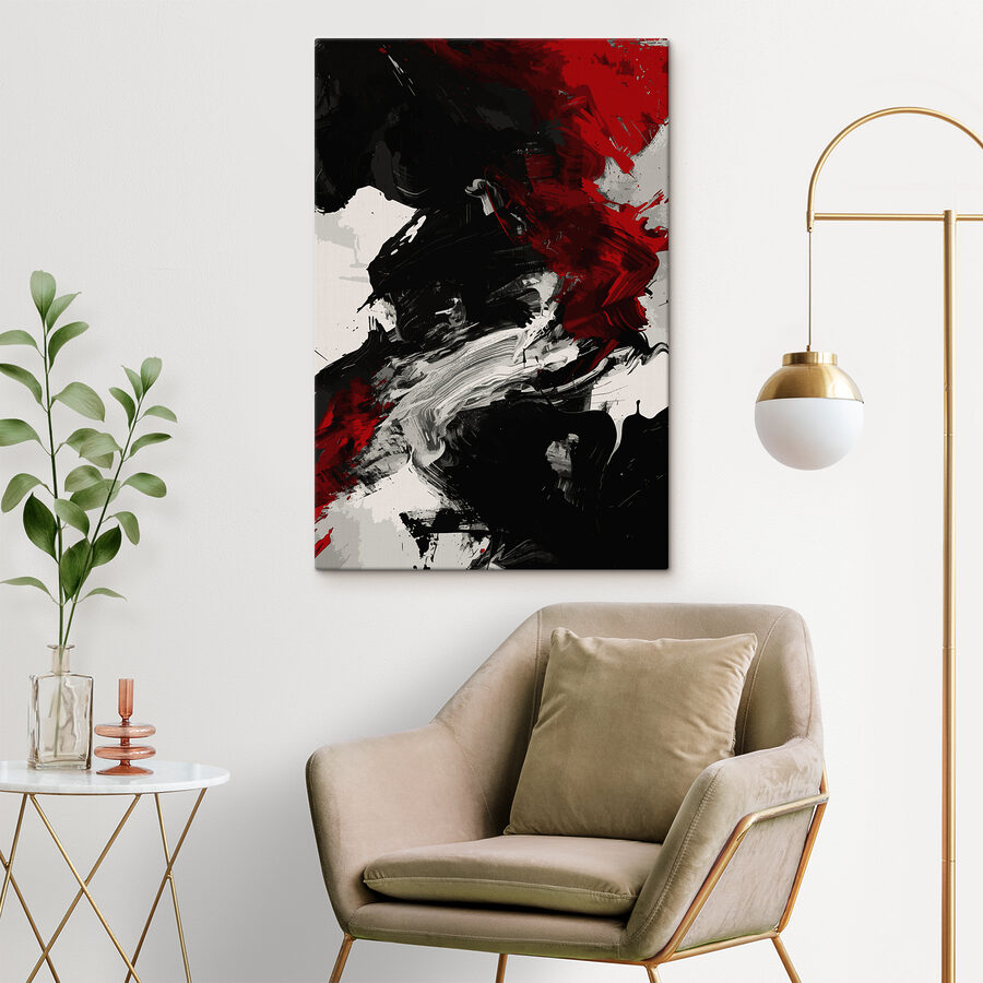 Une peinture noire et rouge Une peinture noire et rouge