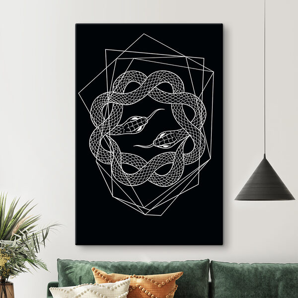 Un serpent blanc dans un cercle Un serpent blanc dans un cercle