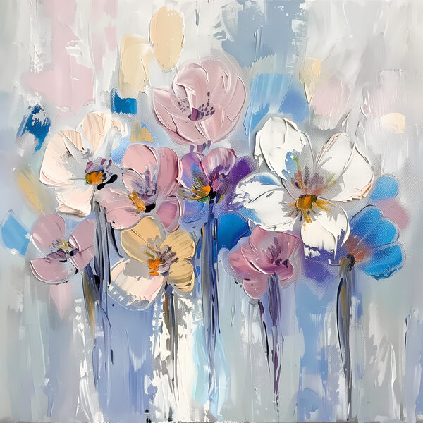 Peinture de fleurs sur fond blanc Peinture de fleurs sur fond blanc