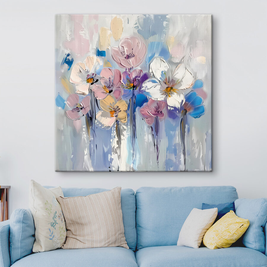 Peinture de fleurs sur fond blanc