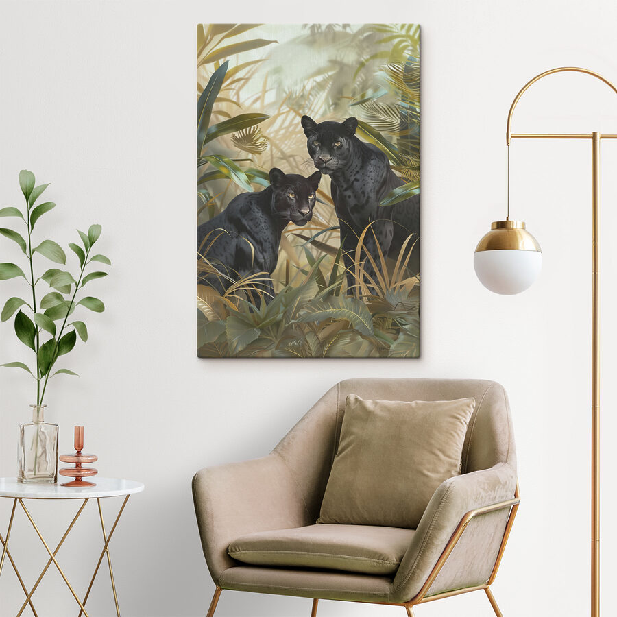 Deux tigres noirs dans la jungle