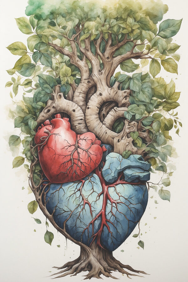 Un arbre avec des feuilles et un cœur Un arbre avec des feuilles et un cœur