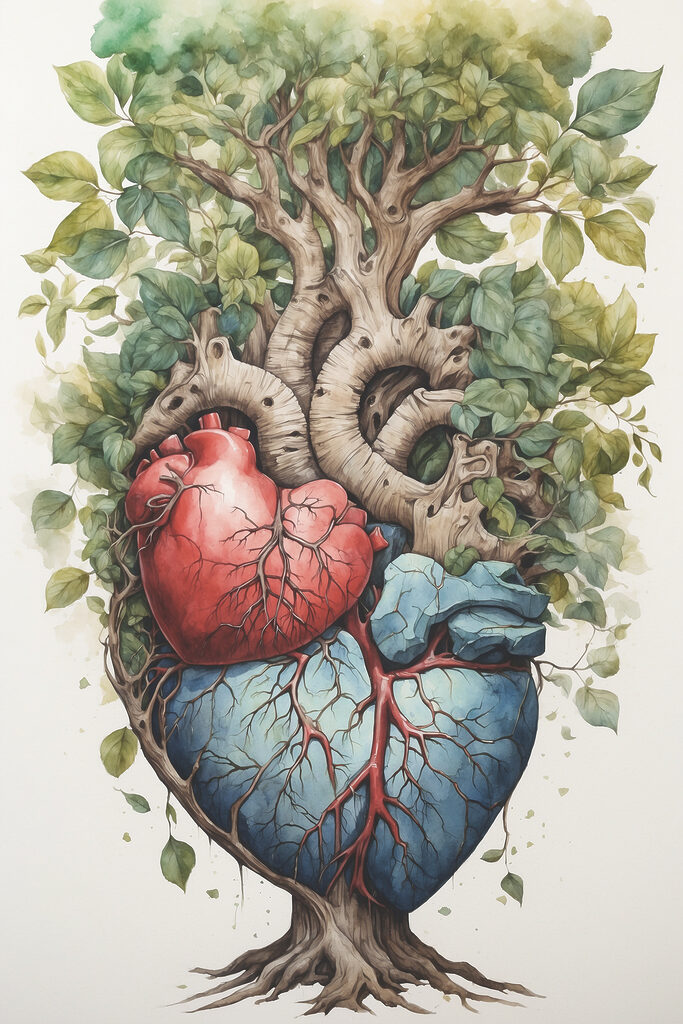 A tree with leaves and a heart A tree with leaves and a heart