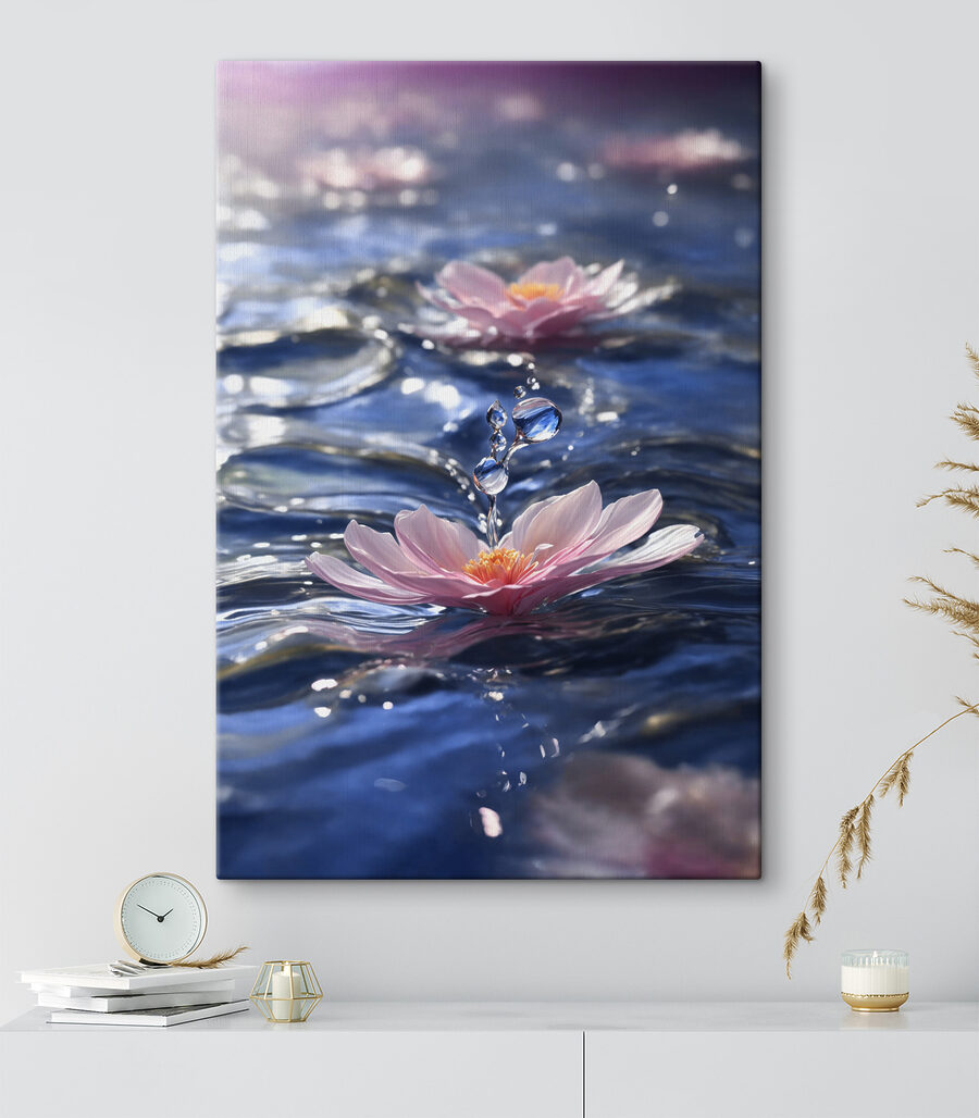 Une fleur flottant dans l'eau