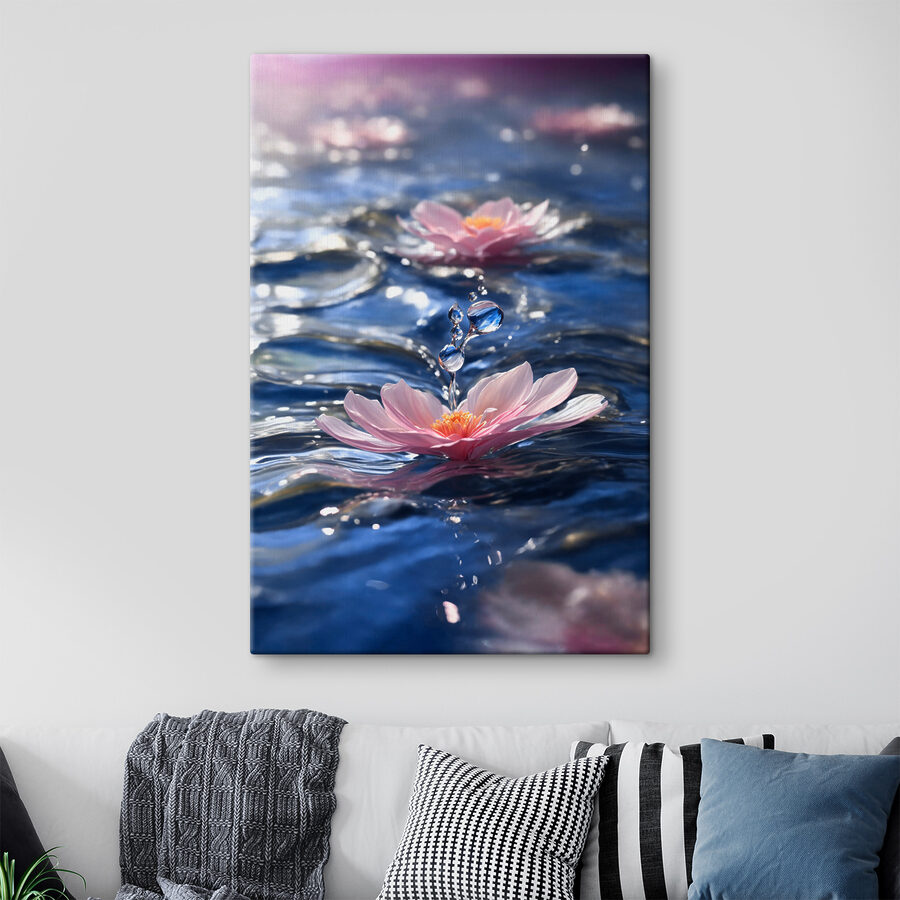 Une fleur flottant dans l'eau