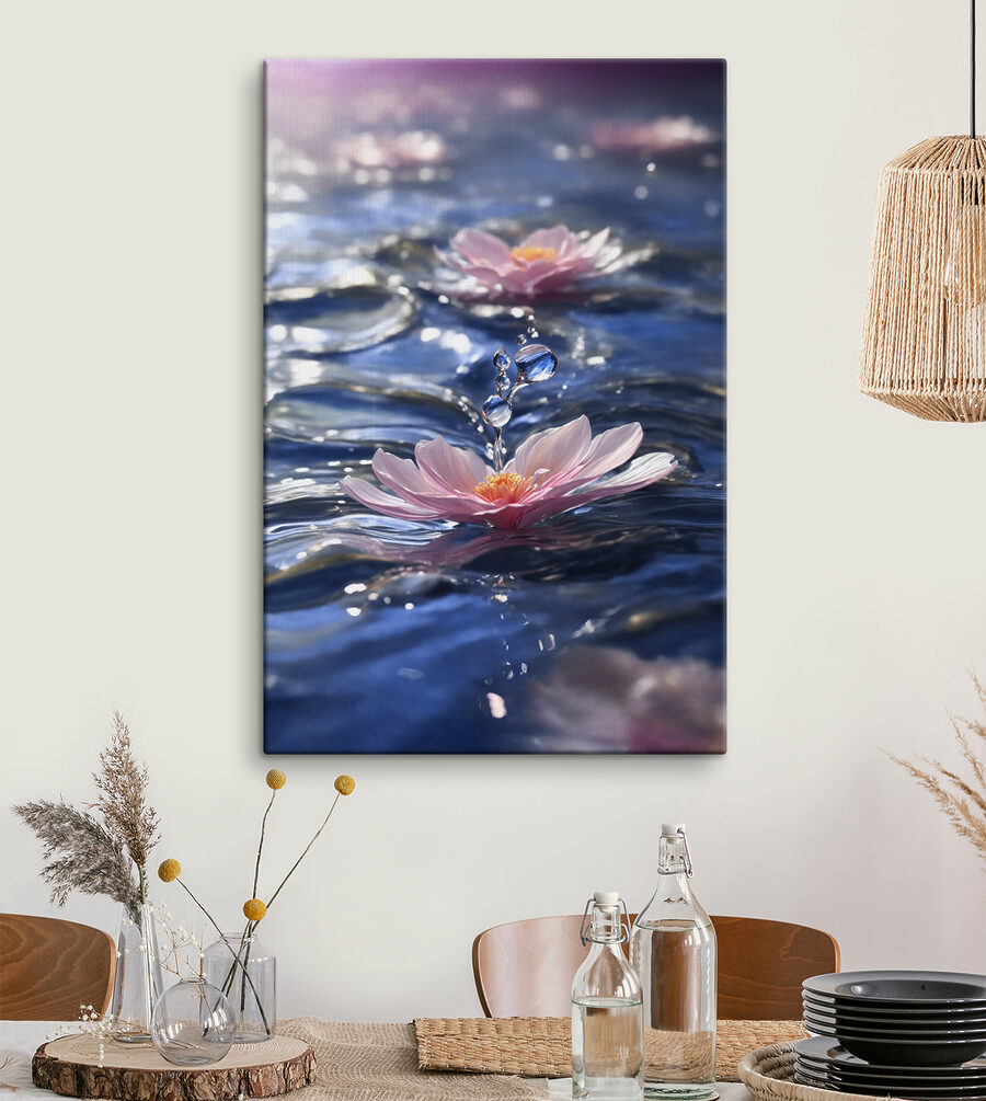 Une fleur flottant dans l'eau