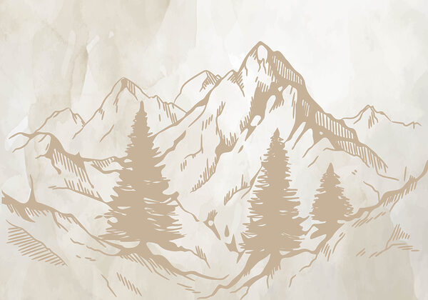 Un dessin de montagnes et d'arbres Un dessin de montagnes et d'arbres