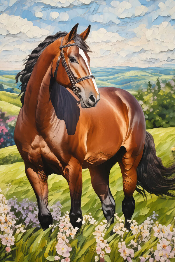 Un cheval dans un champ Un cheval dans un champ