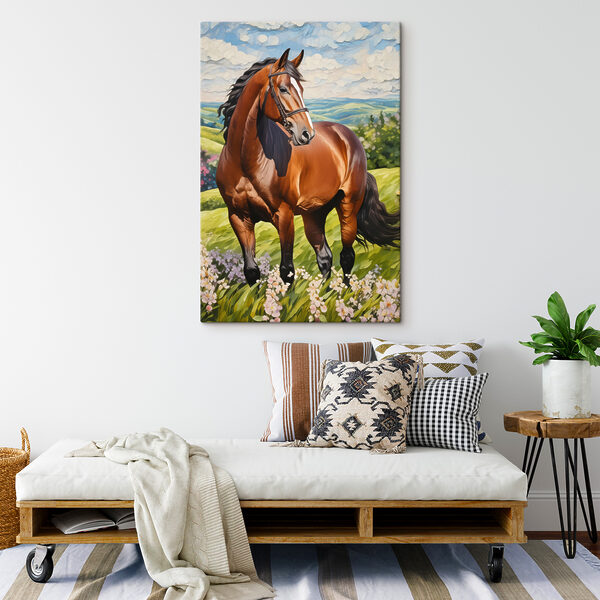 Un cheval dans un champ Un cheval dans un champ