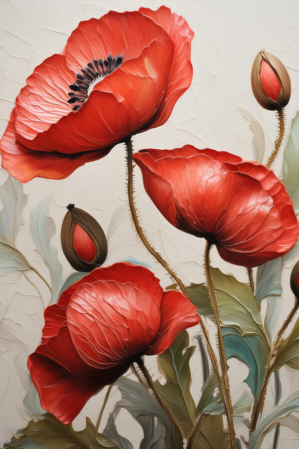 Un tableau de fleurs rouges Un tableau de fleurs rouges