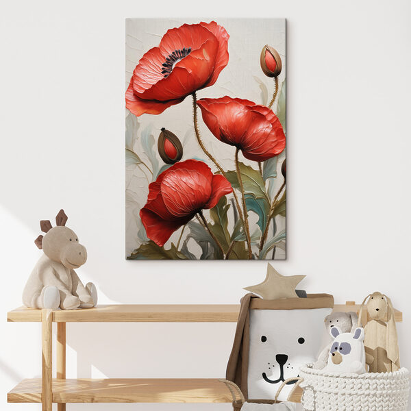 Un tableau de fleurs rouges Un tableau de fleurs rouges