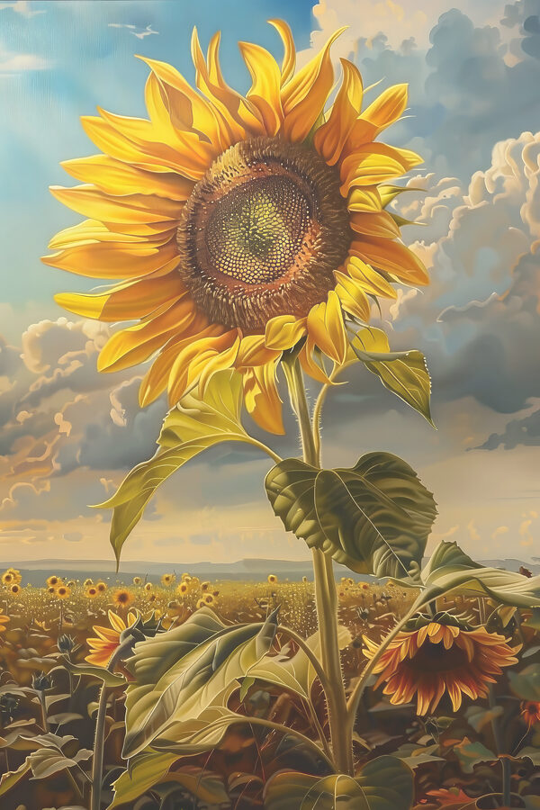 Un tournesol dans un champ Un tournesol dans un champ