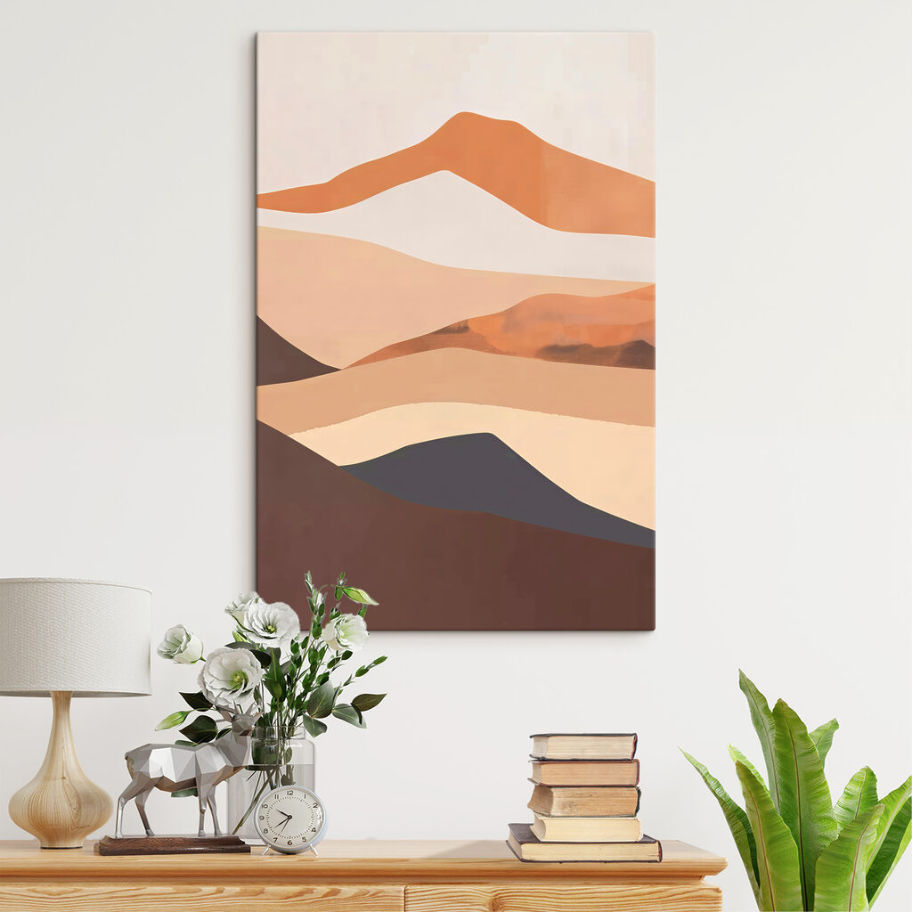 A painting of a desert landscape
