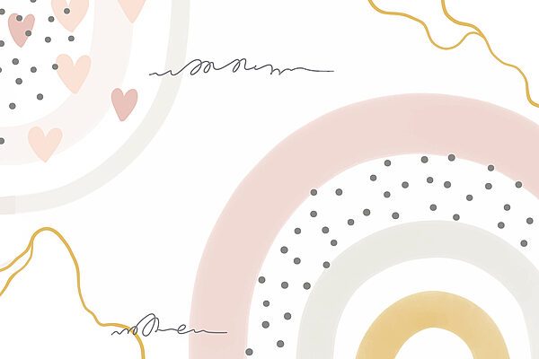 Un fond blanc avec des cercles et des points roses et gris Un fond blanc avec des cercles et des points roses et gris