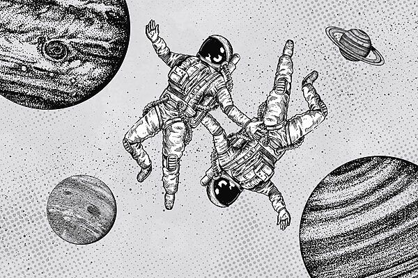 w00630p 600x400 - Un dessin d'astronautes dans l'espace - tegory