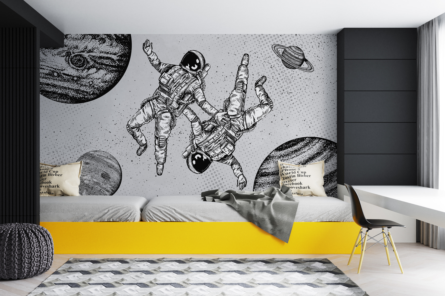 w00630pir14mr - Un dessin d'astronautes dans l'espace - tegory