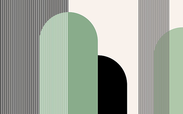 Une forme géométrique verte et noire Une forme géométrique verte et noire