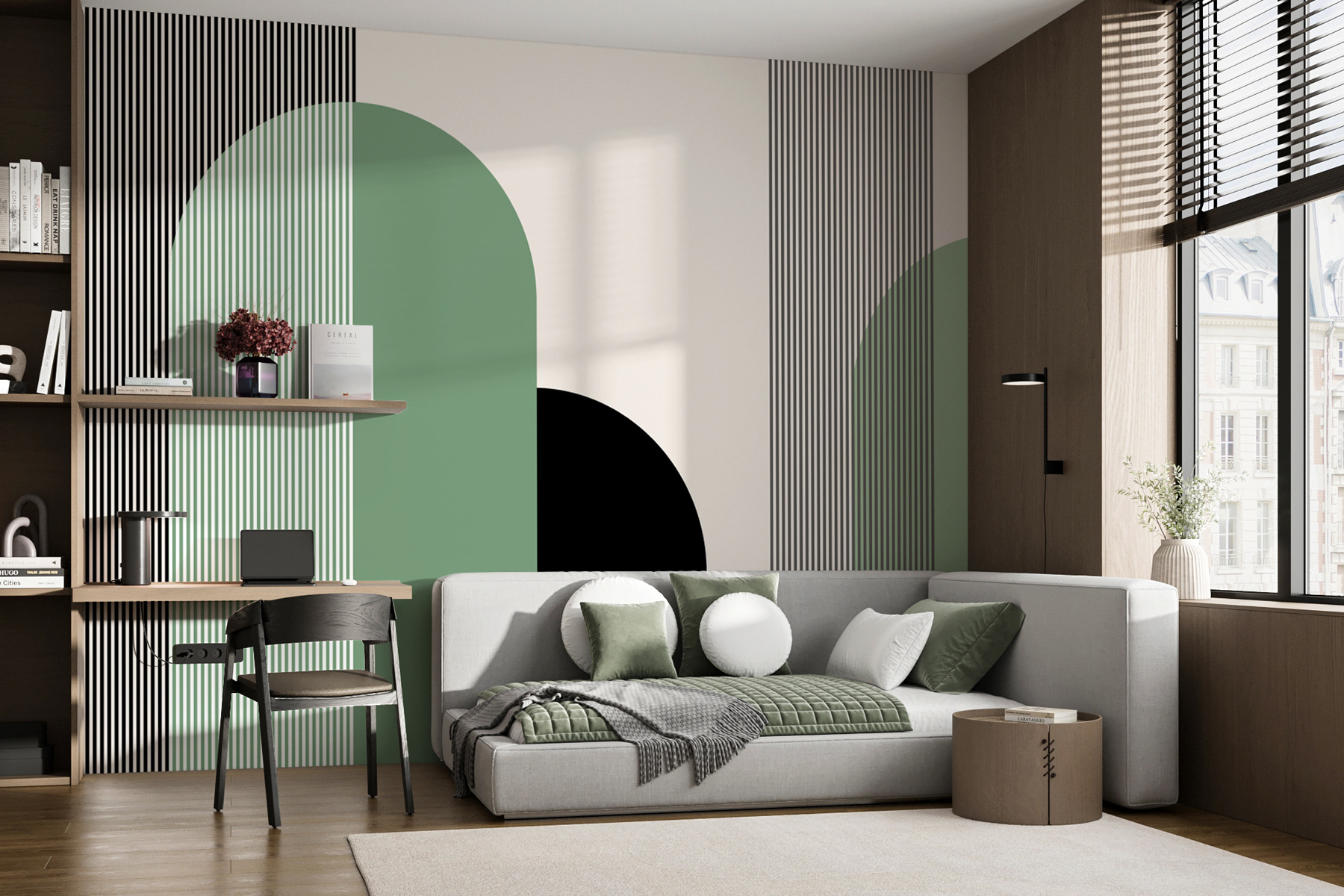 w00631v1pib2mr - Une forme géométrique verte et noire - tegory