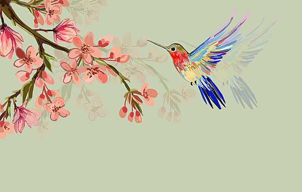 w00693p 600x382 - Un oiseau volant à côté de fleurs - tegory