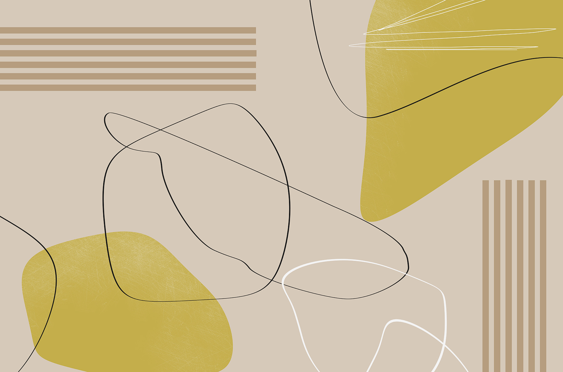 w00724p - Lignes jaunes et noires sur fond beige - tegory