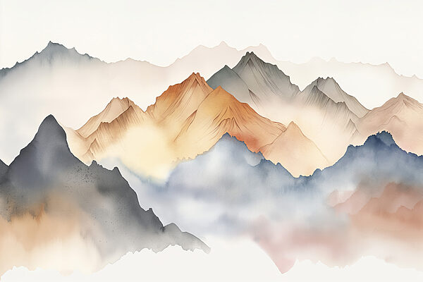 Une peinture de montagnes dans le brouillard w00683p 600x400 - Une peinture de montagnes dans le brouillard