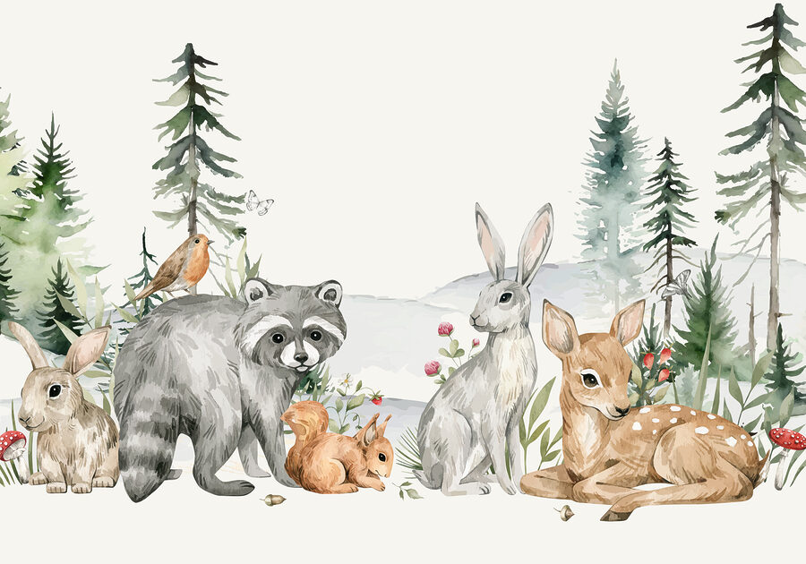 Un groupe d'animaux dans une forêt