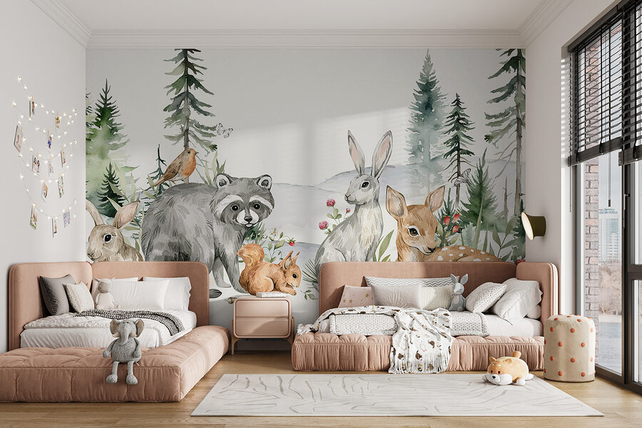 Un groupe d'animaux dans une forêt