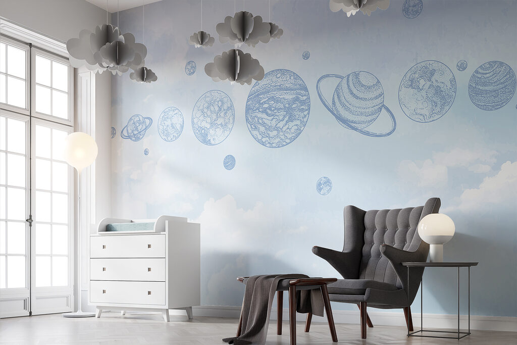 A line of planets in the sky