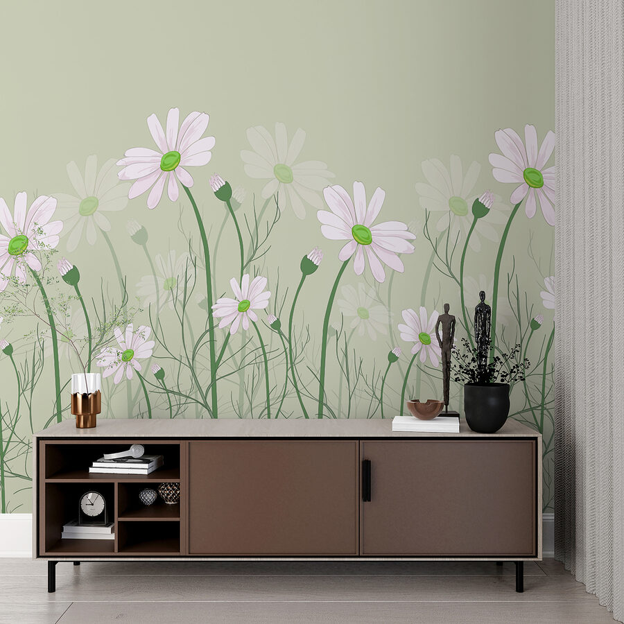 Un groupe de fleurs blanches