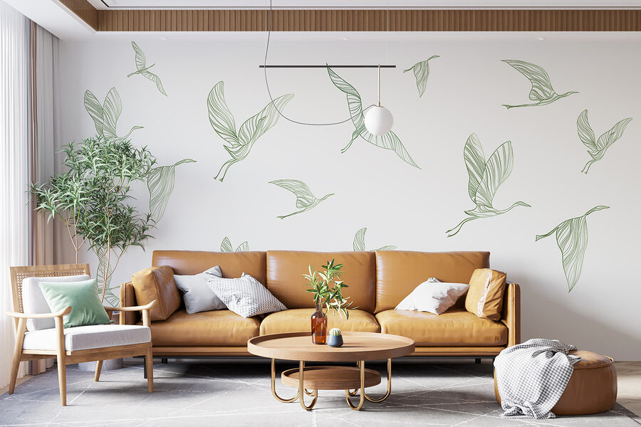 Un groupe d'oiseaux en vol