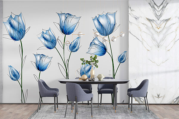 Un groupe de fleurs bleues Un groupe de fleurs bleues