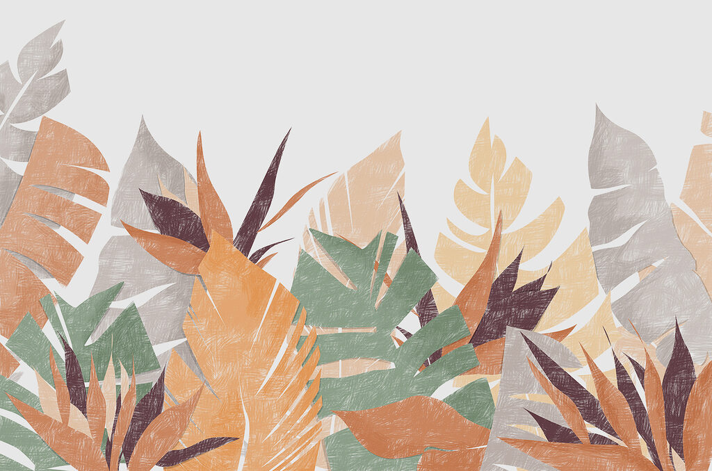 Groupe de feuilles sur fond blanc Groupe de feuilles sur fond blanc