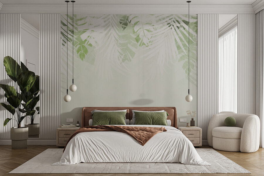 Une feuille blanche et verte