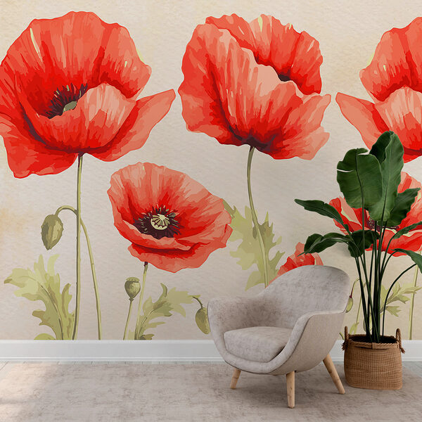 Un groupe de fleurs rouges Un groupe de fleurs rouges
