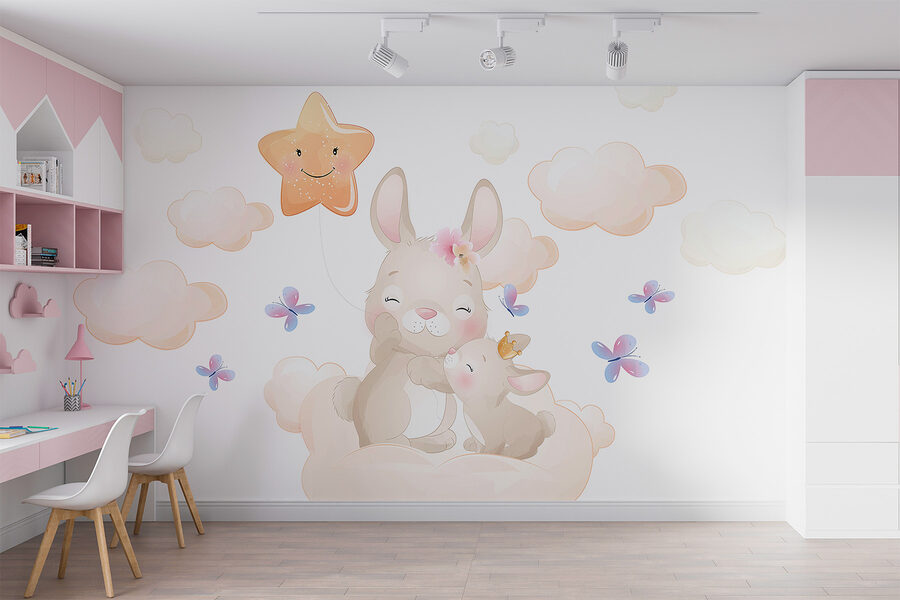 Un lapin et un bébé lapin